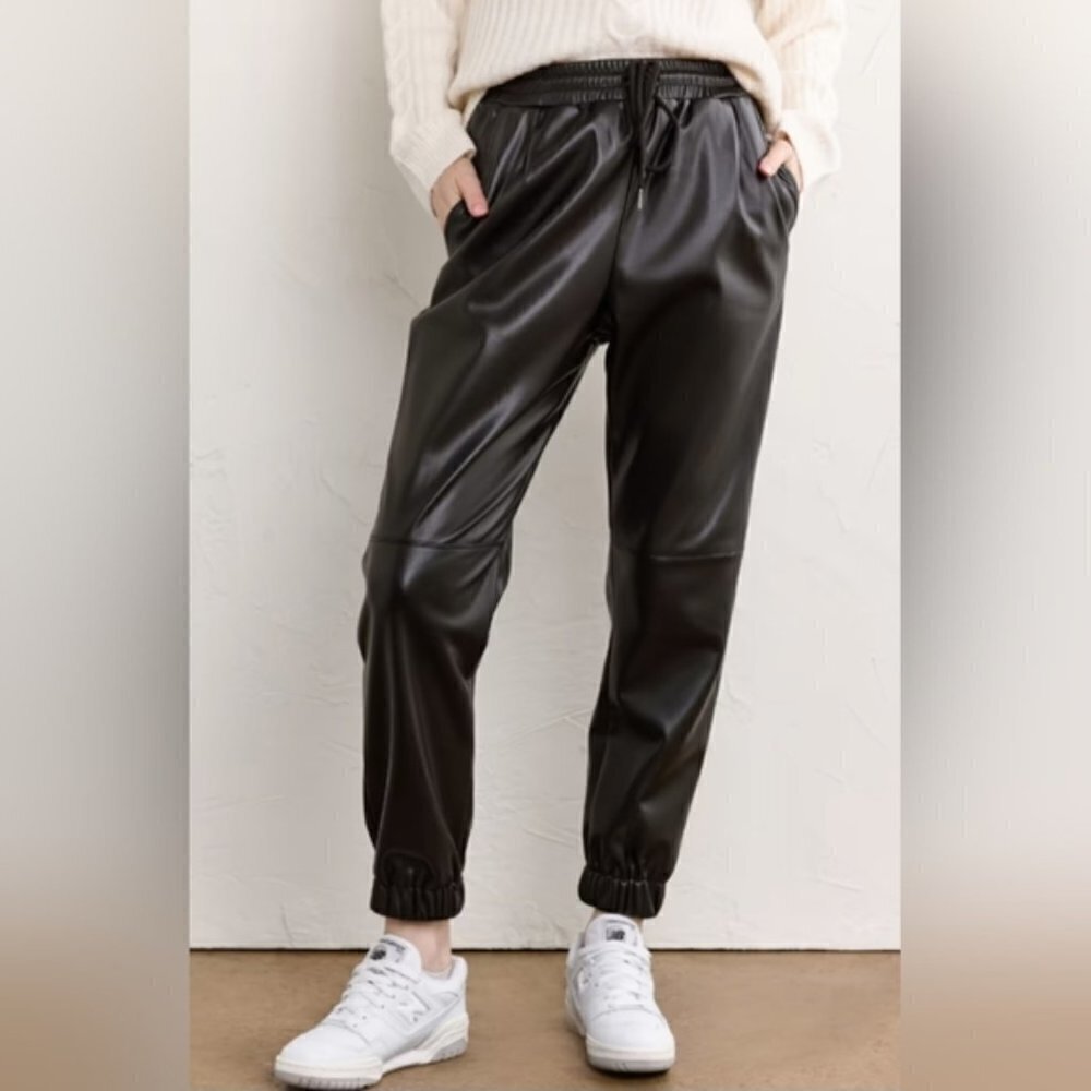 Ci SONO Faux Leather Jogger Pants